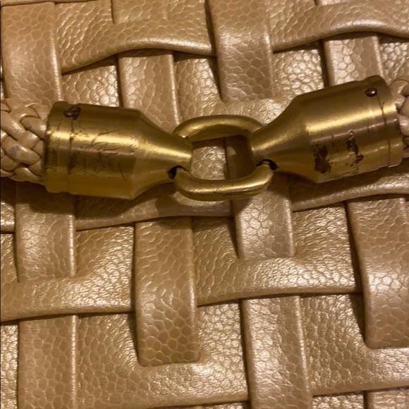 Cole Haan Beige Woven Leather Tote - Picture 4 of 8